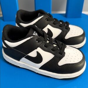 Nike Kids Dunk Low Black and White Sneakers Brand New size 8c